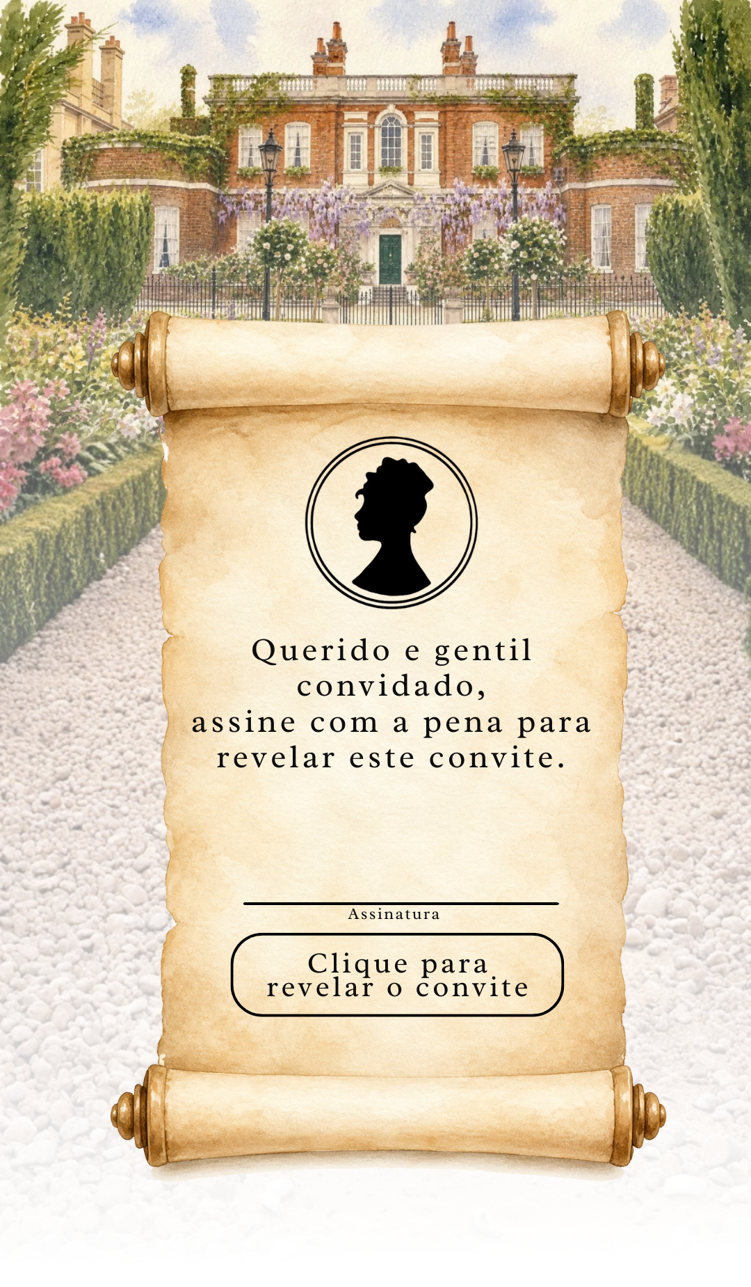 Capa do convite com pergaminho